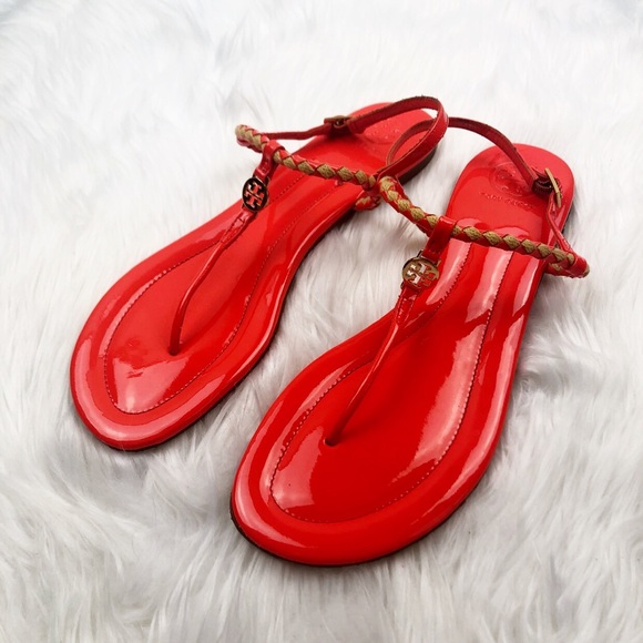Tory Burch Shoes - Tory Burch Neon Orange Aine Thong Sandals